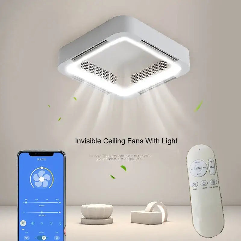 DecorBites™ Bladeless Ceiling Fan Light Remote Control LED Circulator for Bedroom Living Room