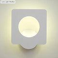 Modern white square led wall sconce bedroom warm natural light
