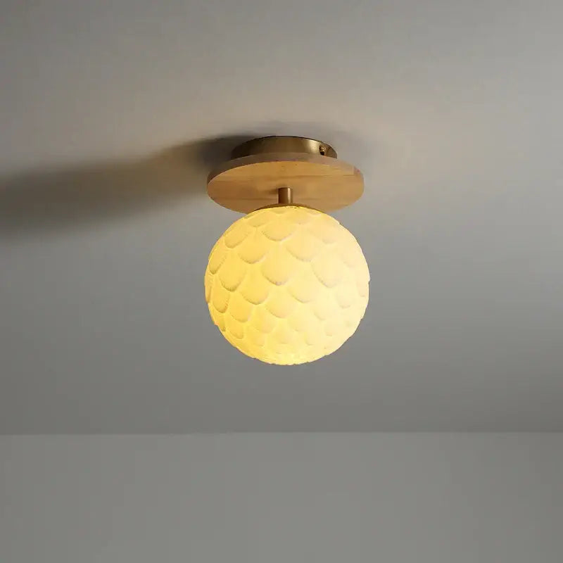Modern white textured ceramic wood led ceiling light bedroom