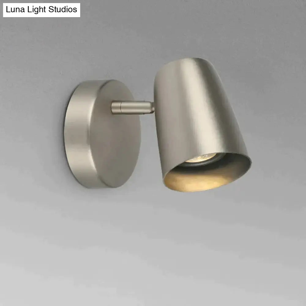 Industrial brushed nickel led wall sconce bedroom spotlight