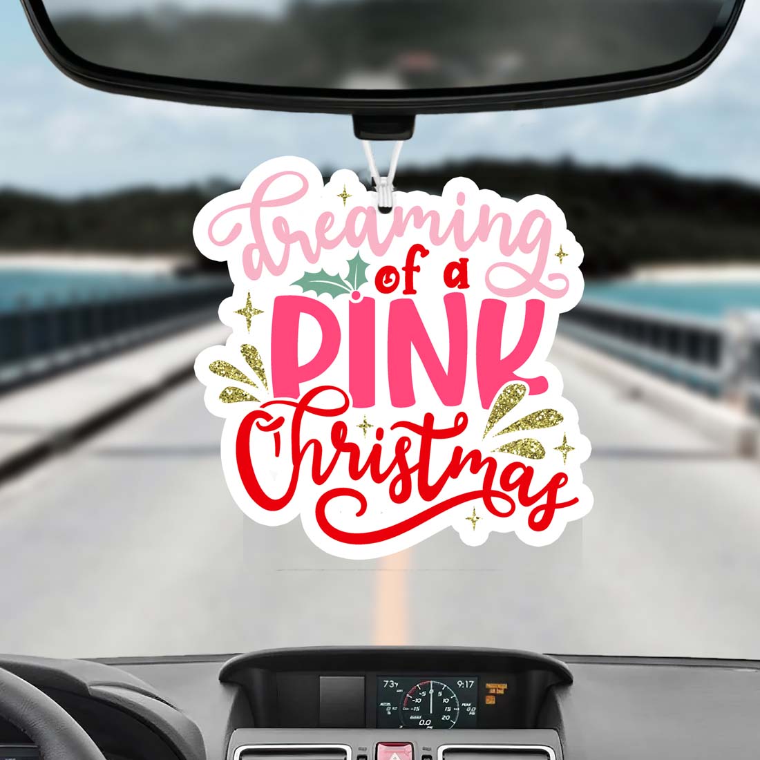 Pink Christmas Hanging Air Freshener Scented Car Home Closet Office Ornament