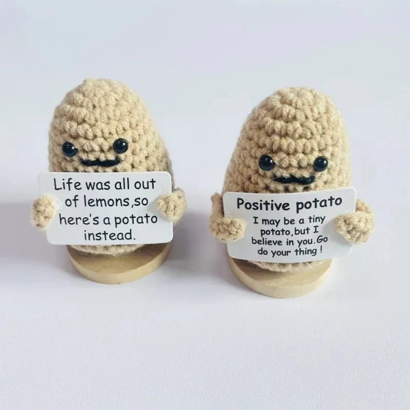 Mini Handmade Potato Hug Doll | Positive Energy Plush with Card