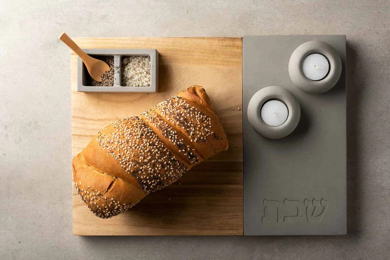 Concrete Shabbat Candlestick – Clean Series