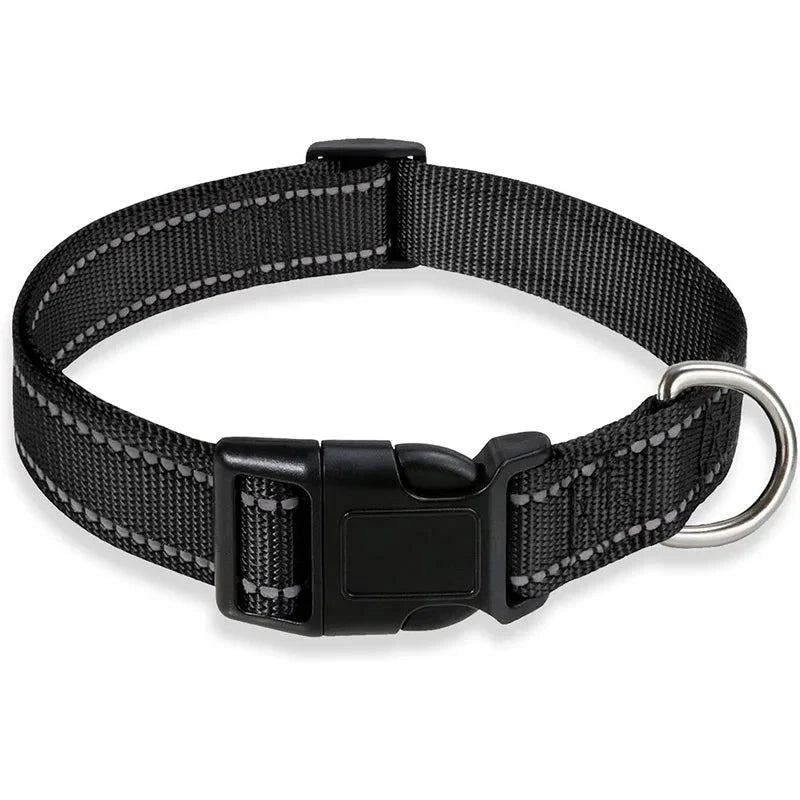 Reflective Nylon Dog Collar | Adjustable Safety Strap for Small and Medium Dogs