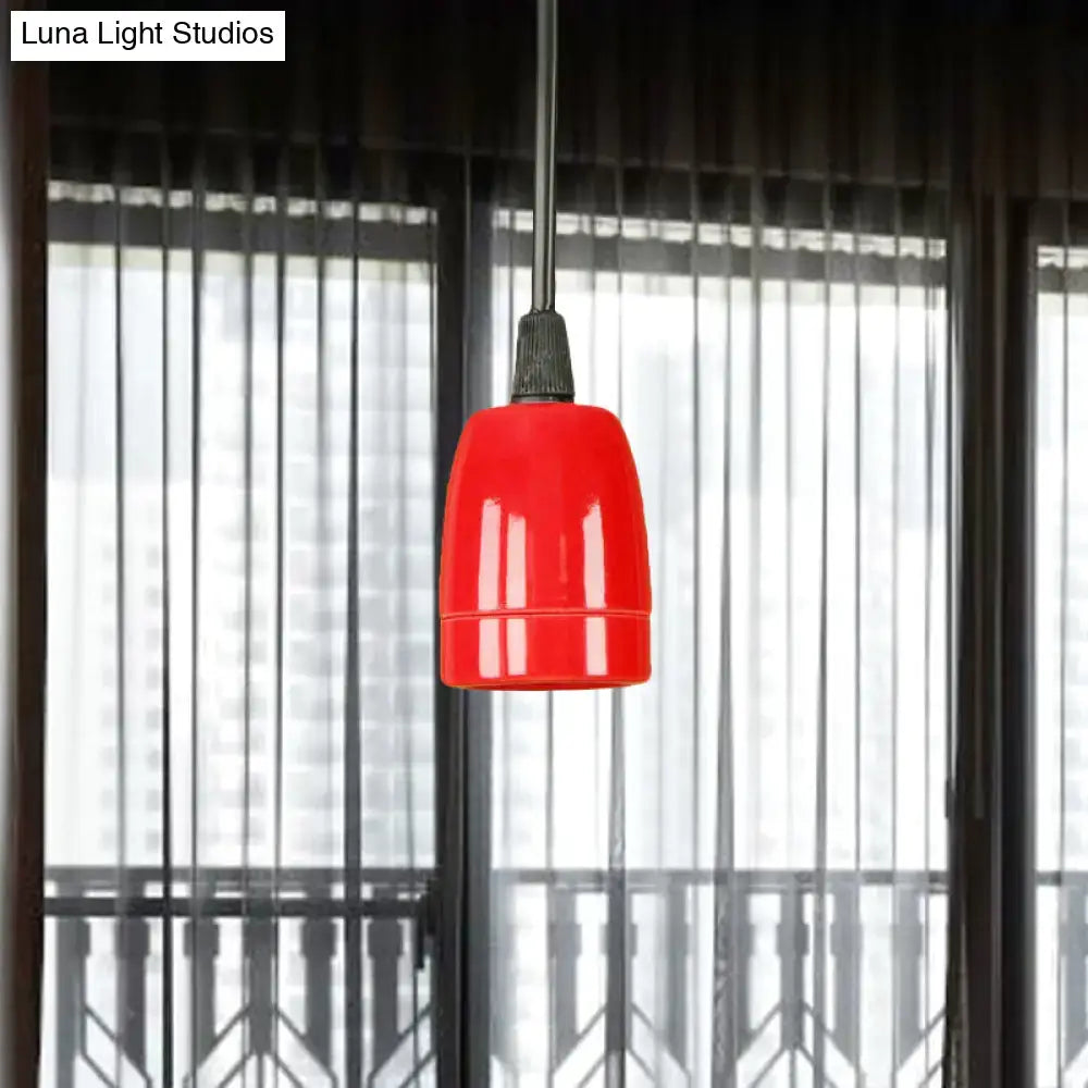 Retro style red ceramic pendant light – kitchen hanging fixture
