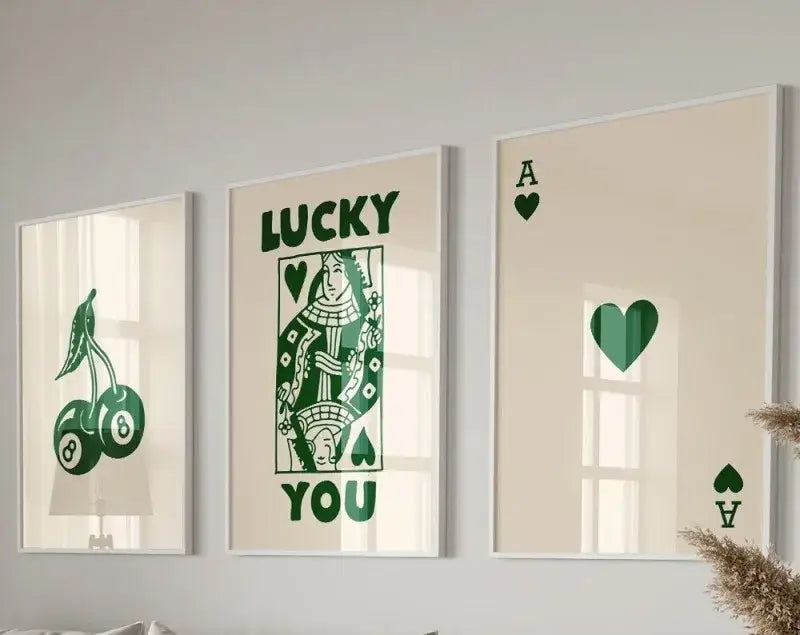 Retro beige and brown wall art posters set living room decor