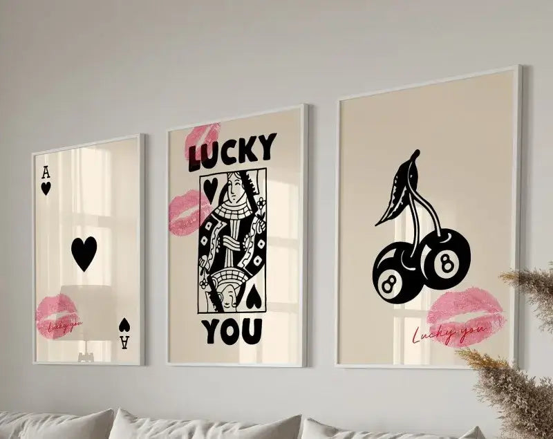 Retro beige and brown wall art posters set living room decor