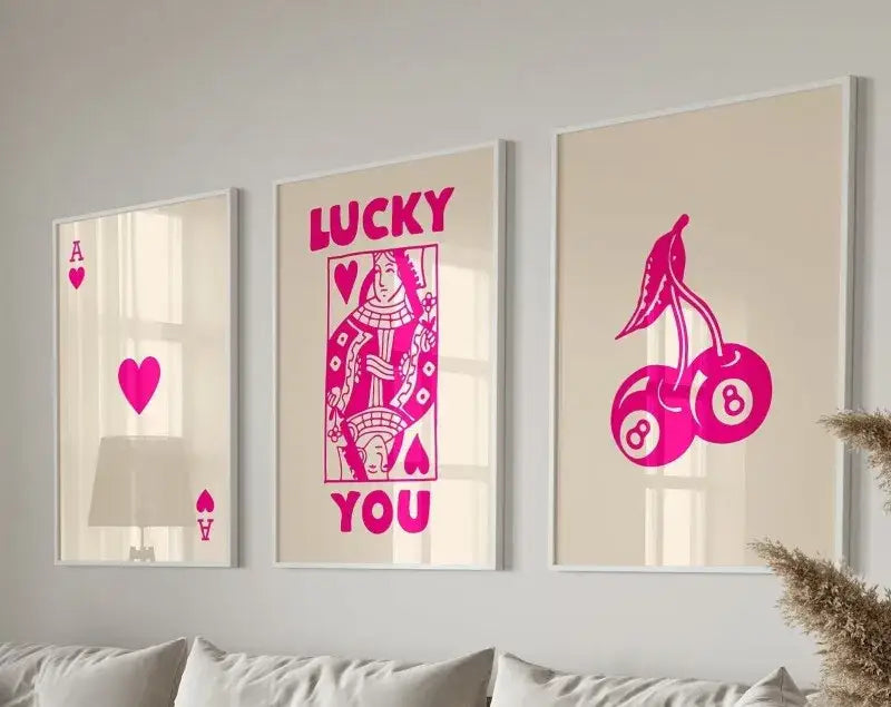 Retro beige and brown wall art posters set living room decor