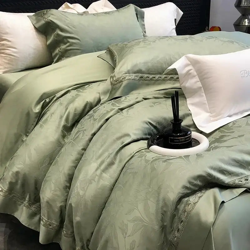 DecorBites™ 1000TC Lyocell Cotton Jacquard Luxury Bedding Set with Soft Silky Feel