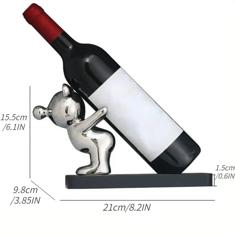 DecorBites™ Bear Wine Rack Cup Holder for Home Bar, Kitchen Storage & Decor