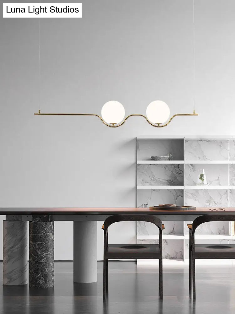 DecorBites™ Sleek Metal Island Pendant - Elegant Glass Ceiling Light for Dining Table