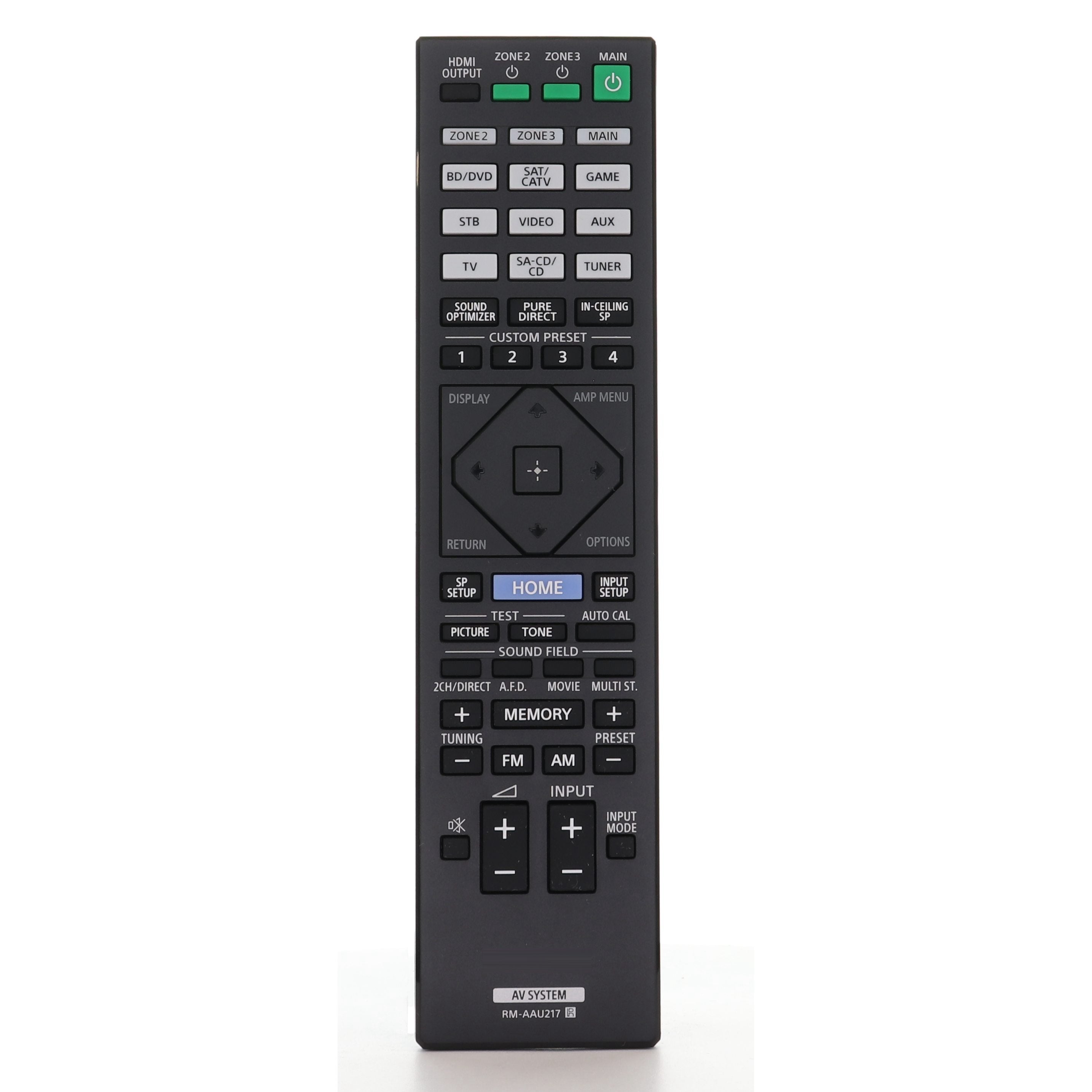 Sony RM-AAU217 A/V Receiver System Remote Control - 1-492-849-21