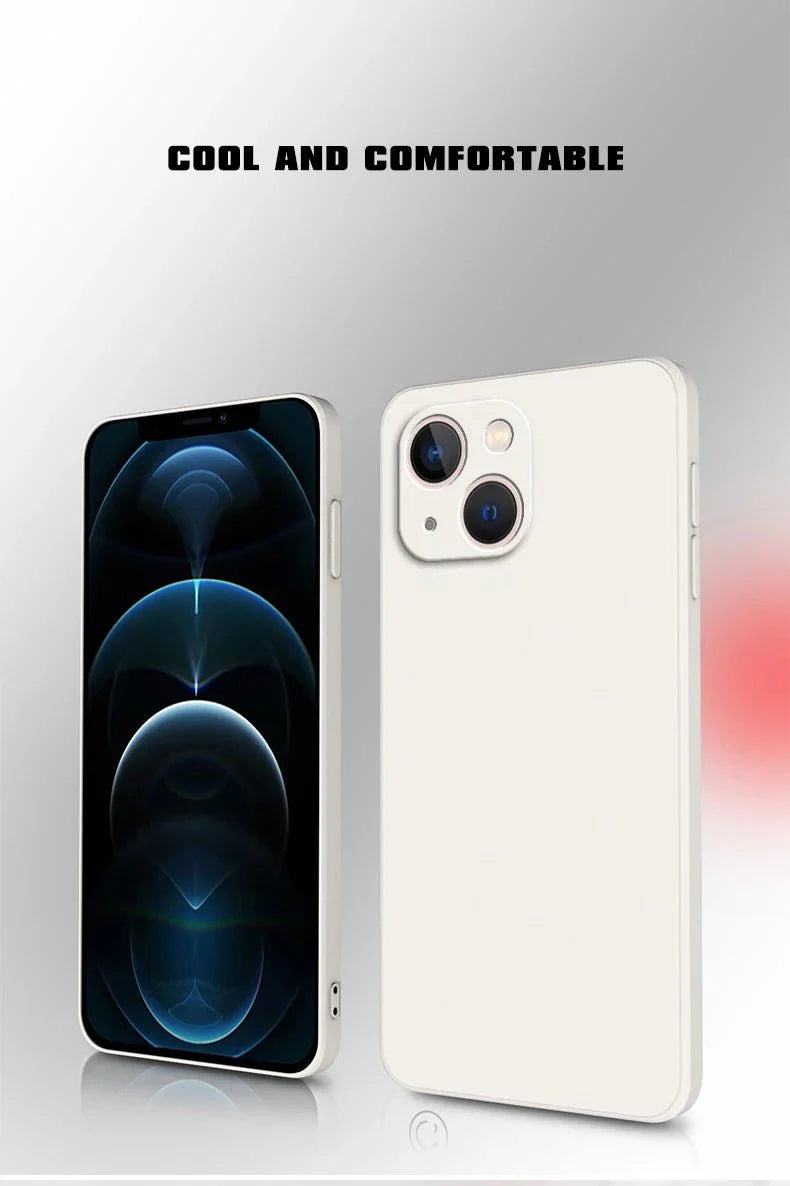 Ricestate Square Liquid Silicone Phone Case | Full Coverage Shockproof Camera Protective Cover for iPhone 11 to 14 Series