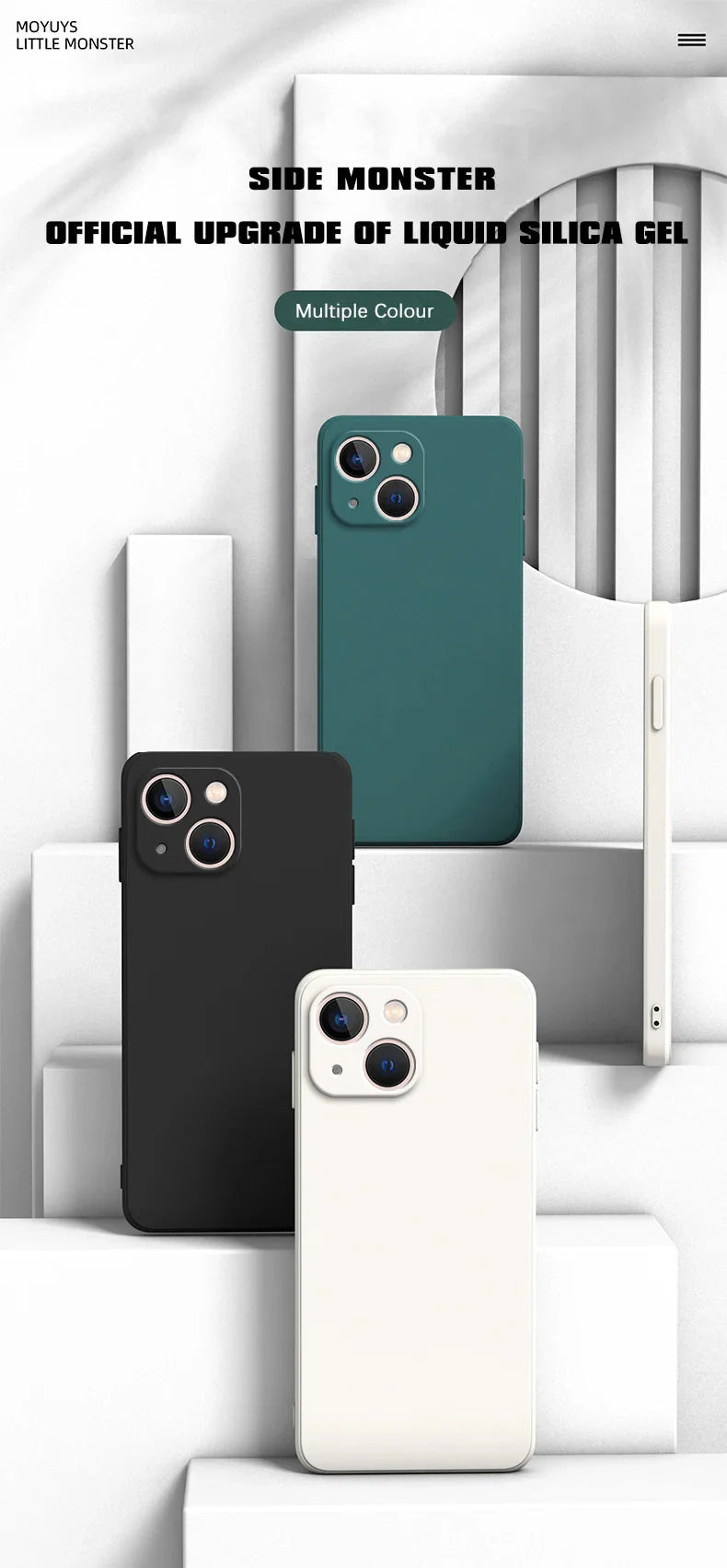 Ricestate Square Liquid Silicone Phone Case | Full Coverage Shockproof Camera Protective Cover for iPhone 11 to 14 Series