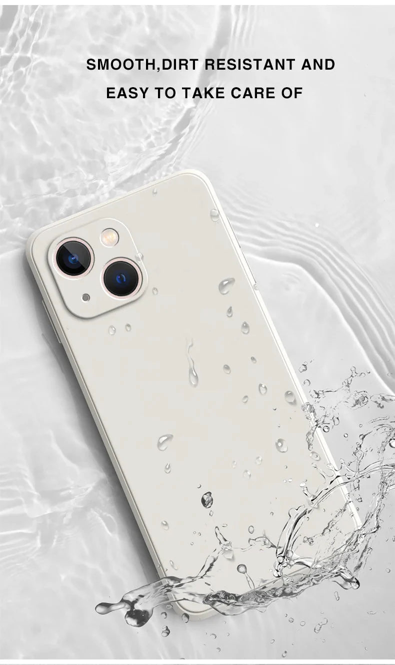 Ricestate Square Liquid Silicone Phone Case | Full Coverage Shockproof Camera Protective Cover for iPhone 11 to 14 Series