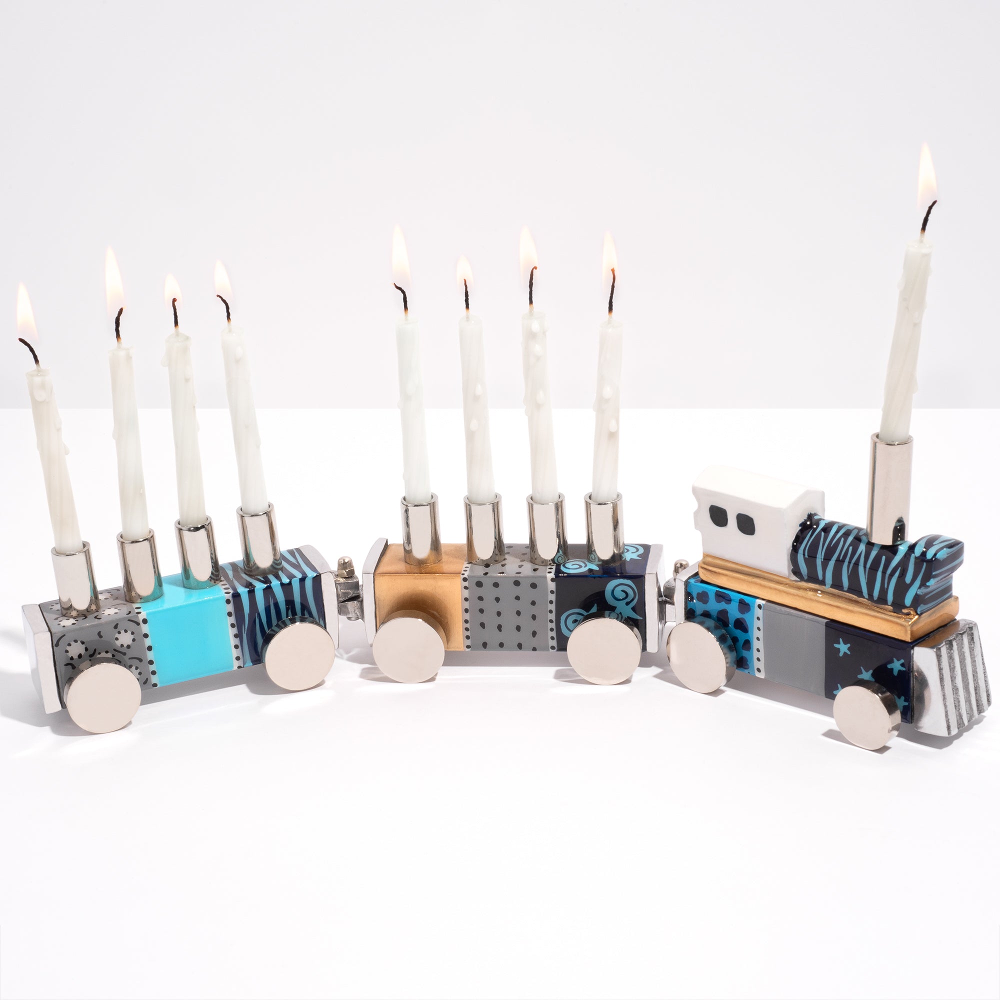 Colorful Train Menorah For Kids – Train Series