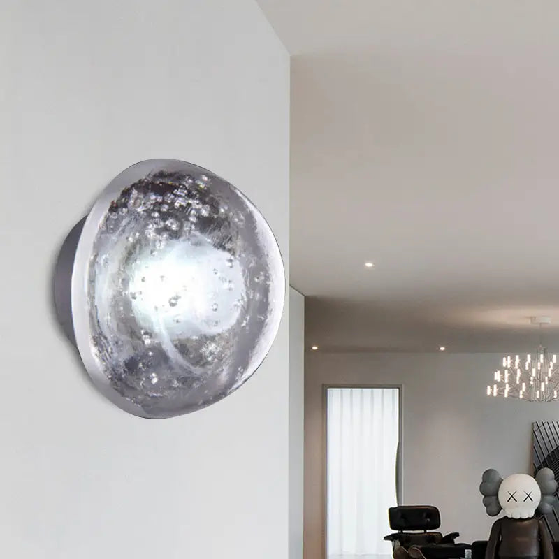 DecorBites™ Traditional Clear Crystal Bubble Sconce Wall Lamp - Single Bulb Light Fixture