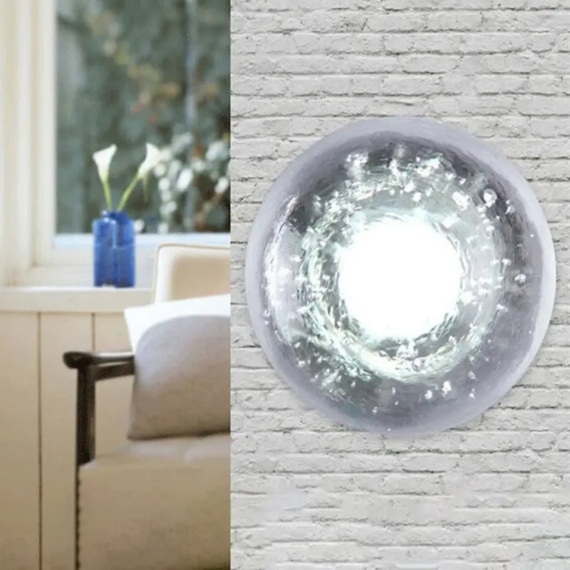 DecorBites™ Traditional Clear Crystal Bubble Sconce Wall Lamp - Single Bulb Light Fixture