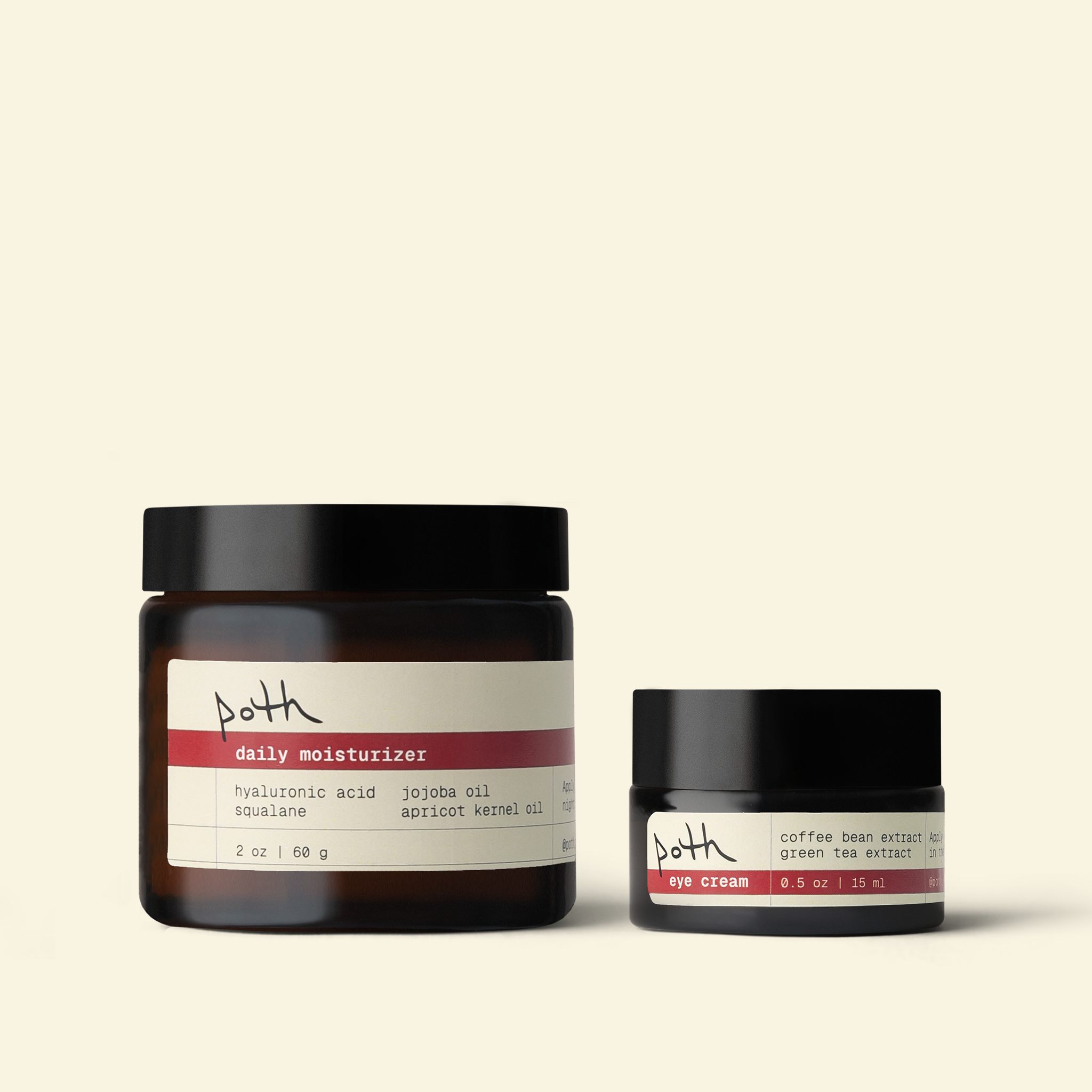 the travel set - depuffing eye cream + HA moisturizer