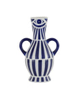 Vase White Blue BY FANCY HOME
