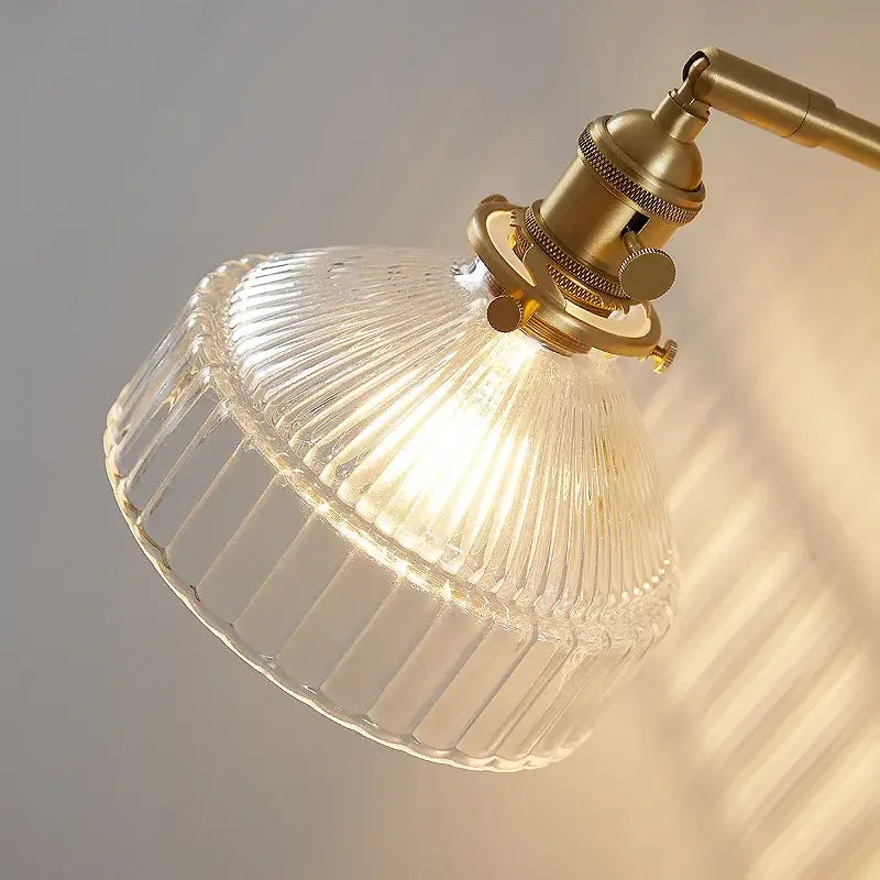 DecorBites™ Clear Glass Copper Socket LED Wall Lamp with Pull Chain Switch