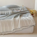 White and black ruffled bedding set bedroom decorbites cool feeling