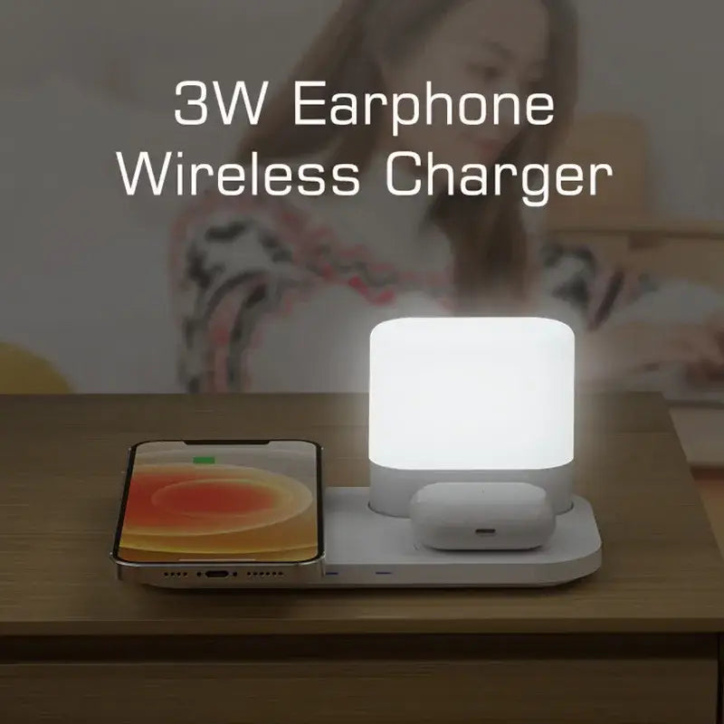 White decorbites led wireless charging night light bedroom lamp