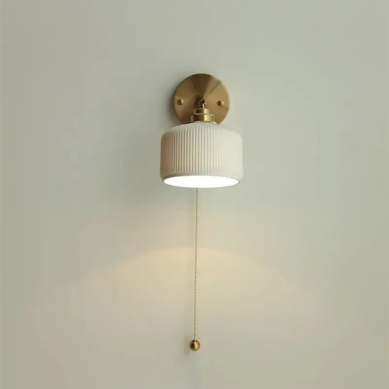 DecorBites™ Ceramic LED Wall Sconce Up Down Rotate Pull Chain Mirror Light