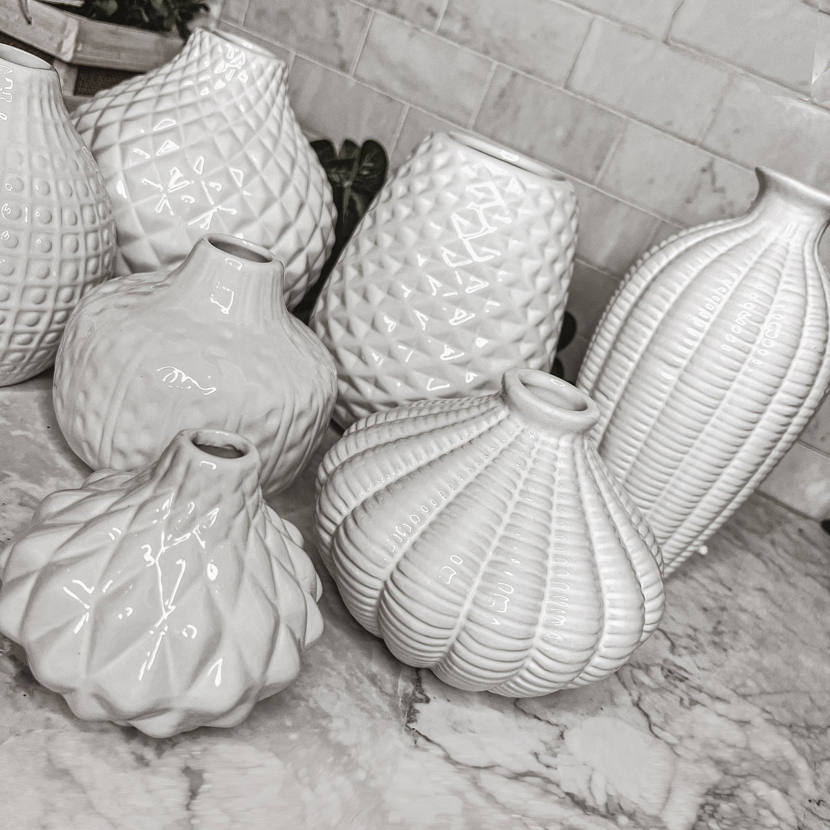 Whitney Ceramic Vases White Artisan Decorative Vase Set Or Single For Mantel
