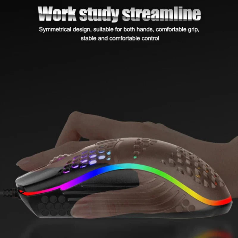 Wired Gaming Mouse | 1600 DPI Optical USB with 7 Breathing LED Lights