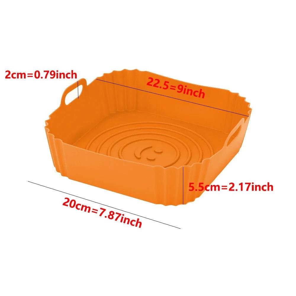 Reusable Silicone Airfryer Pan Liner – Non-Stick Baking Tray for Ovens